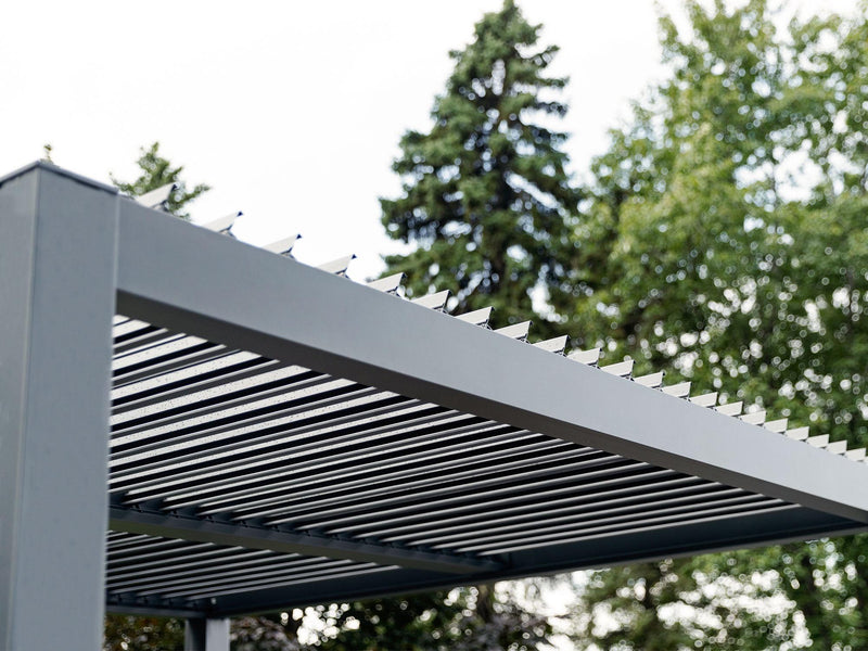 Gazebo Penguin pergola Vikos 10x10 en aluminium et persiennes en acier galvanisées