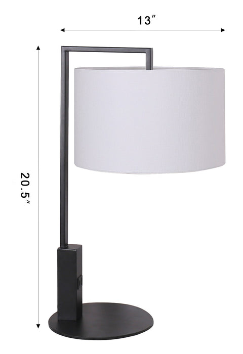 Ensemble 2 lampes Jax de Kort & Co. noir mat et doré avec recharge USB, 1 lampe à pied et 1 lampe de table