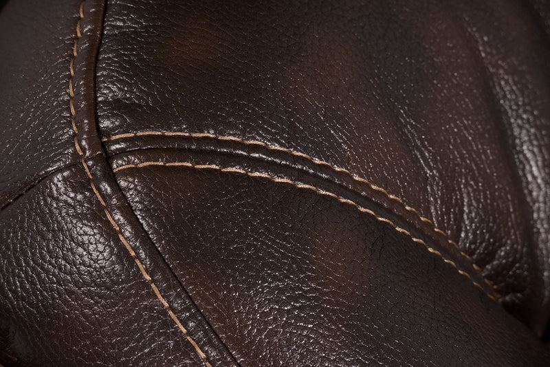 Sofa sectionnel inclinable Leo 5 pièces de style cinéma maison en tissu d’apparence cuir avec consoles de rangement et porte-gobelets - brun noyer