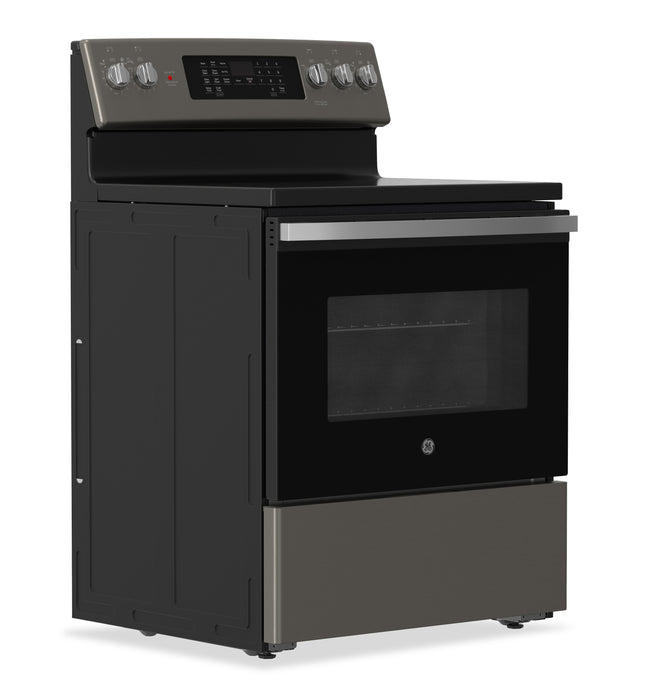 Cuisinière électrique GE de 5 pi³ avec convection européenne véritable et friture à air - ardoise - JCB840ETES