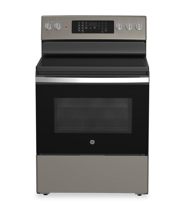 Cuisinière électrique GE de 5 pi³ avec convection européenne véritable et friture à air - ardoise - JCB840ETES