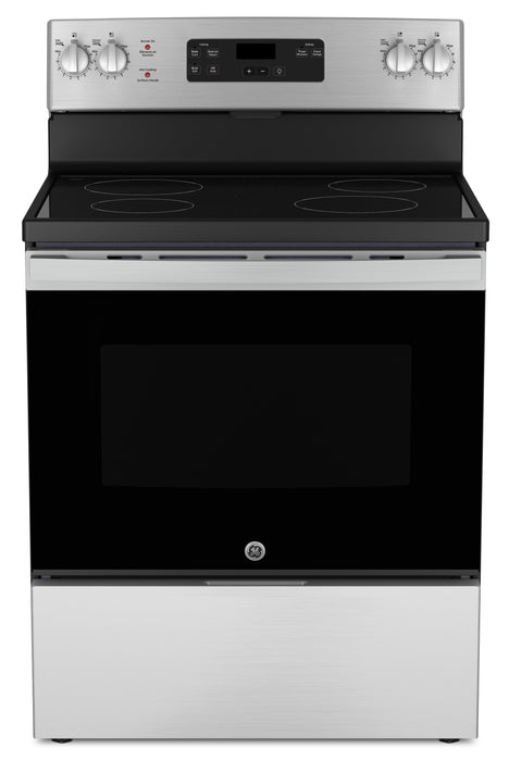 Cuisinière électrique GE de 5 pi³ avec élément de cuisson double et mode sabbat certifié - acier inoxydable - JCBS630SVSS