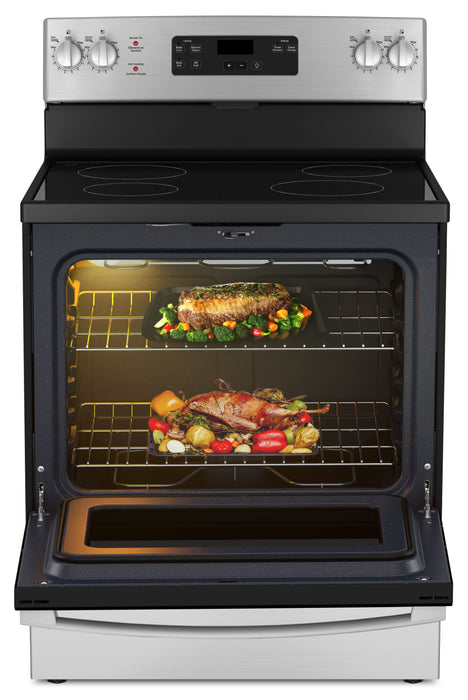Cuisinière électrique GE de 5 pi³ avec élément de cuisson double et mode sabbat certifié - acier inoxydable - JCBS630SVSS