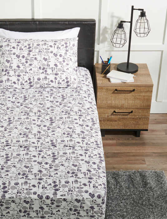 Ensemble de draps Joey 4 pièces en coton pour lit double