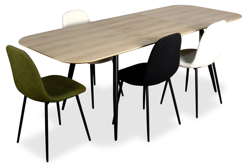 Table de salle à manger Joss de 65 po à 83 po (L) avec rallonge papillon, en métal - naturelle