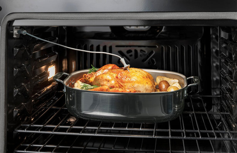 Four mural simple électrique GE de 5 pi3 et de 30 po avec friture à air sans préchauffage - acier inoxydable - JTS5000SVSS