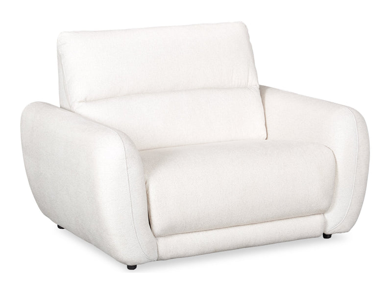 Fauteuil à inclinaison électrique Kailyn de Cindy Crawford Home de 54 po en tissu avec appuie-tête électrique - beige 