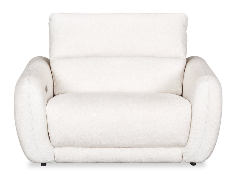 Fauteuil à inclinaison électrique Kailyn de Cindy Crawford Home de 54 po en tissu avec appuie-tête électrique - beige 