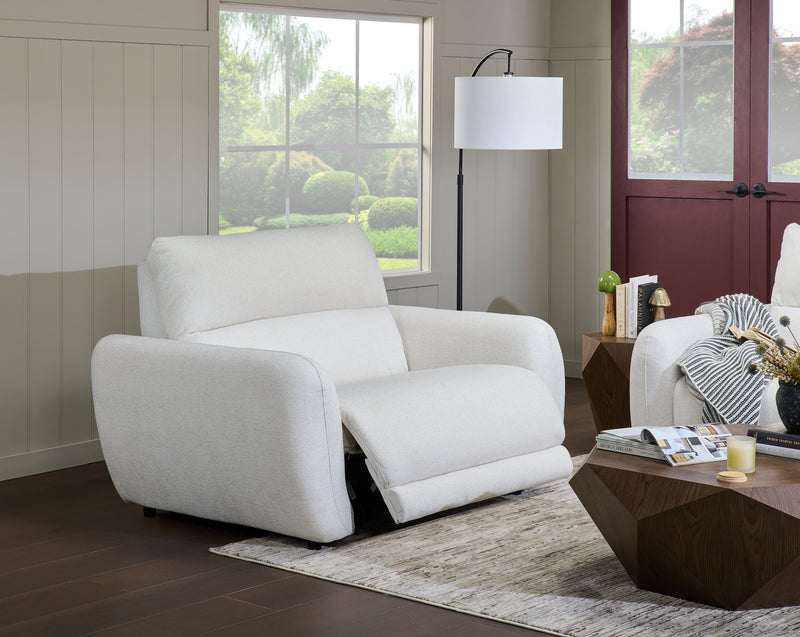Fauteuil à inclinaison électrique Kailyn de Cindy Crawford Home de 54 po en tissu avec appuie-tête électrique - beige 