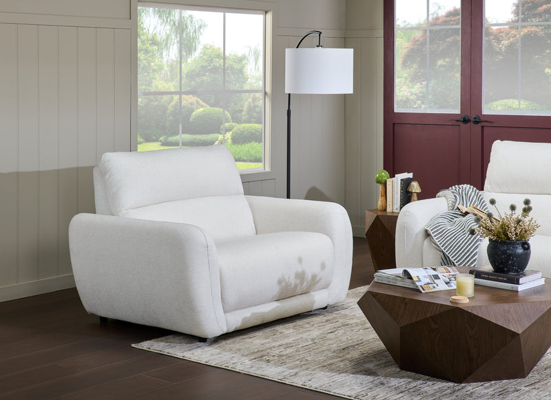 Fauteuil à inclinaison électrique Kailyn de Cindy Crawford Home de 54 po en tissu avec appuie-tête électrique - beige 