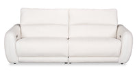 Sofa à inclinaison électrique Kailyn de Cindy Crawford Home de 92 po en tissu avec appuie-têtes électriques- beige