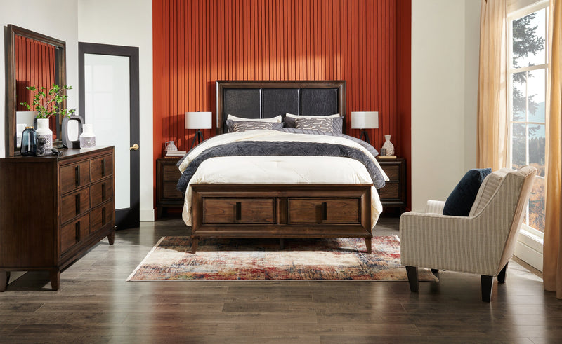 Commode Kane de 61 po (L) x 38,3 po (H) à 6 tiroirs pour la chambre à coucher - brune