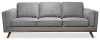  Sofa Kassia de Kort & Co. de 90,6 po en tissu d’apparence lin avec base et pattes en bois - gris