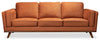 Sofa Kassia de Kort & Co. de 90,6 po en tissu d’apparence lin avec base et pattes en bois - orange