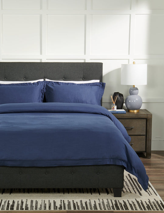 Ensemble de housse de couette Indigo 3 pièces de Kort & Co. pour grand lit - bleu marine