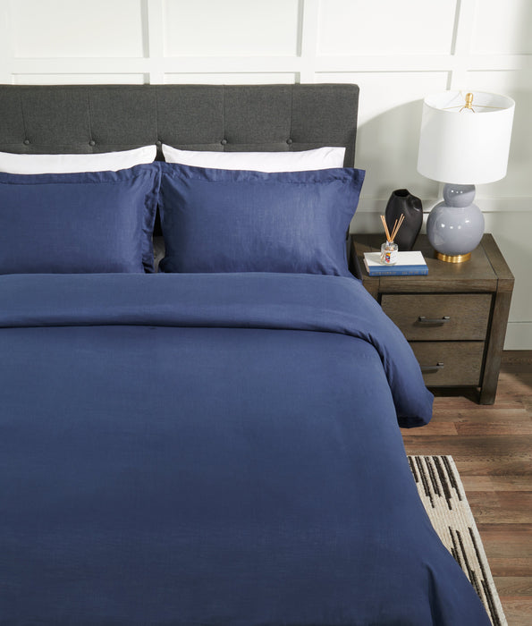 Ensemble de housse de couette Indigo 3 pièces de Kort & Co. pour très grand lit