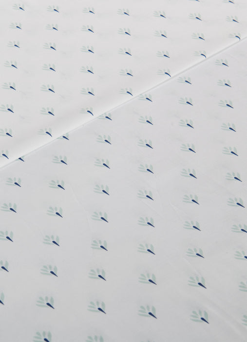 Ensemble de draps Flower 4 pièces de Kort & Co. pour grand lit - bleu et blanc