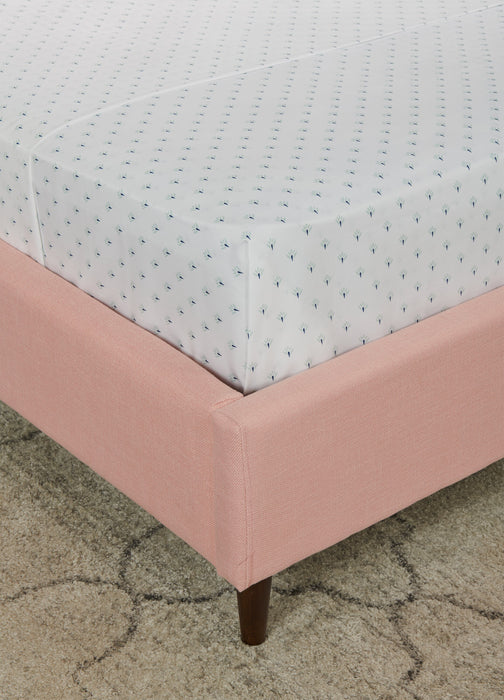 Ensemble de draps Flower 4 pièces de Kort & Co. pour très grand lit - bleu et blanc