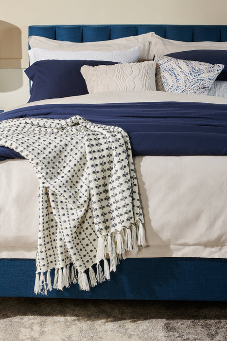 Ensemble de draps Mark 4 pièces de Kort & Co. pour grand lit - blue et blanc