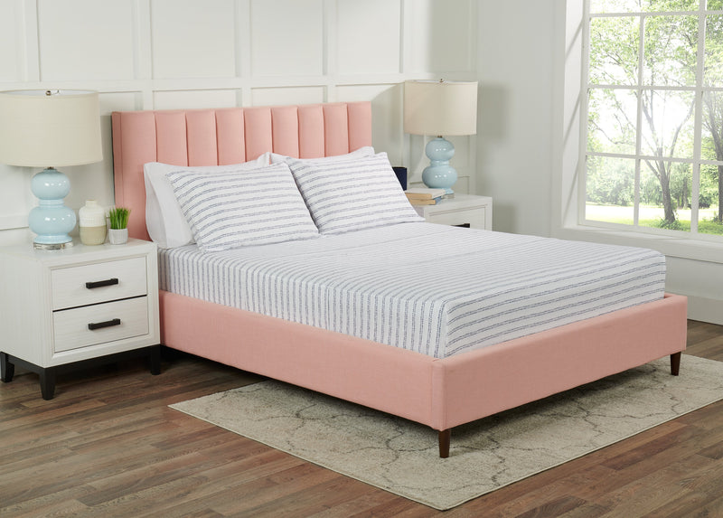 Ensemble de draps Stripe 4 pièces de Kort & Co. pour grand lit - bleu et blanc