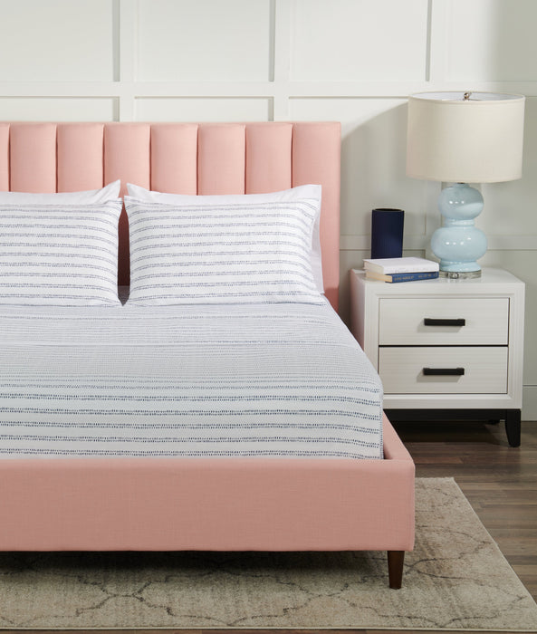 Ensemble de draps Stripe 4 pièces de Kort & Co. pour très grand lit - bleu et blanc