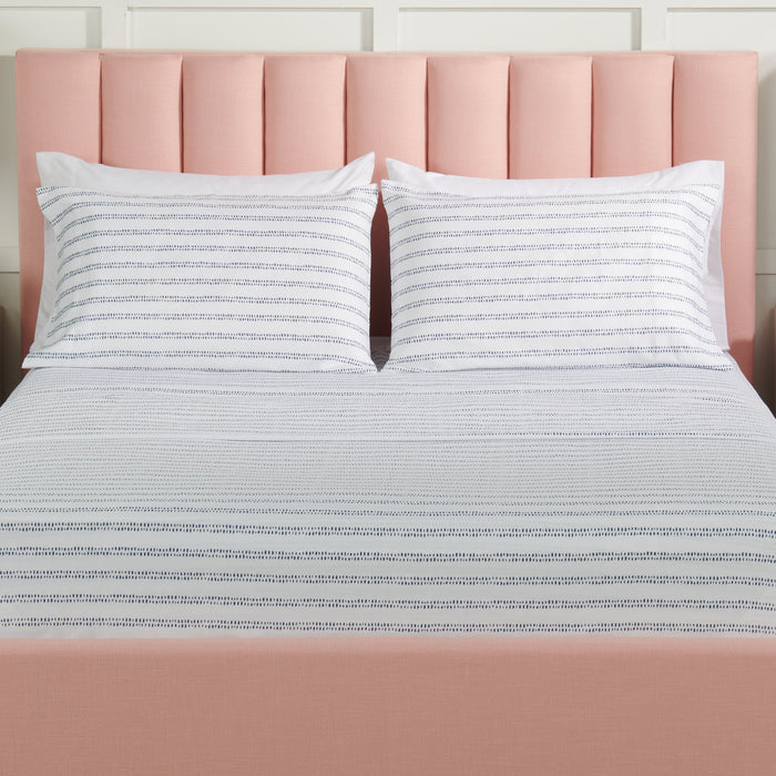 Ensemble de draps Stripe 4 pièces de Kort & Co. pour très grand lit - bleu et blanc