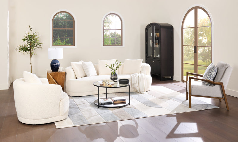 Table à café moderne Kendal ronde de 31,5 po avec dessus en verre - noire