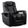 Fauteuil pivotant, coulissant et inclinable Kenzo de 35 po en tissu d’apparence cuir - noir