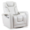 Fauteuil pivotant, coulissant et inclinable Kenzo de 35 po en tissu d’apparence cuir - gris brouillard