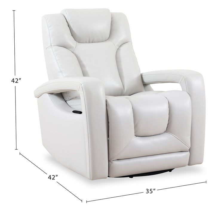 Fauteuil pivotant, coulissant et inclinable Kenzo de 35 po en tissu d’apparence cuir - gris brouillard