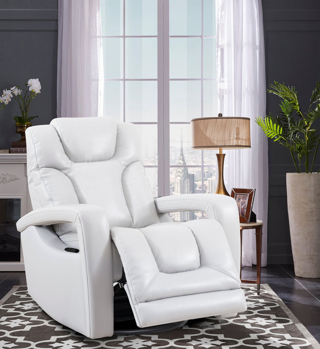 Fauteuil pivotant, coulissant et inclinable Kenzo de 35 po en tissu d’apparence cuir - gris brouillard