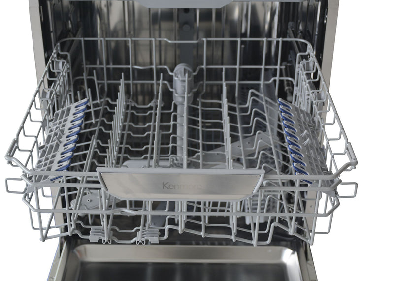 Lave-vaisselle encastré Kenmore de 24 po et de 45 dBA avec commandes à l’avant et Système de levage EASYREACHMC - Acier Inoxydable - KKDW3RPHLIFT-45SS