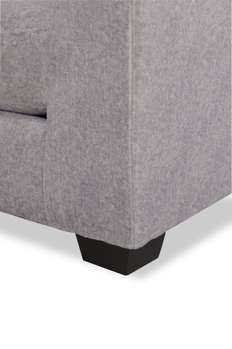 Sofa sectionnel de gauche Koda 2 pièces fabriqué au Canada en tissu de chenille avec coussins réversibles - gris Paloma luxueux