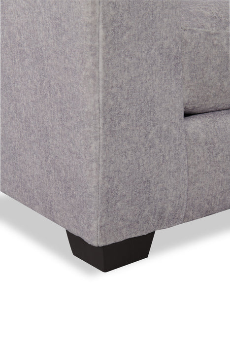 Sofa sectionnel de droite Koda 2 pièces fabriqué au Canada en tissu de chenille avec coussins réversibles - gris Paloma luxueux
