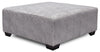 Pouf Koda de 36 po fabriqué au Canada en tissu de chenille - gris Paloma luxueux