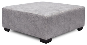 Pouf Koda de 36 po fabriqué au Canada en tissu de chenille - gris Paloma luxueux