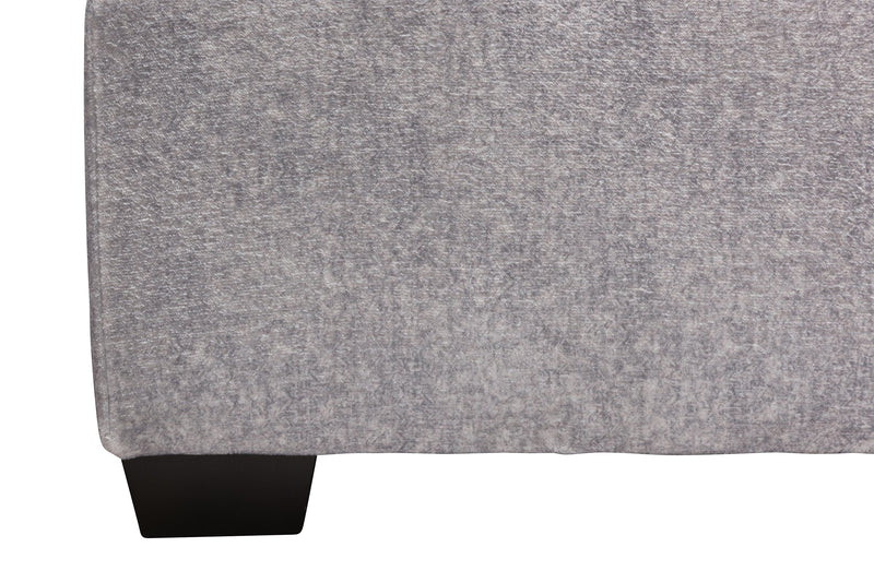 Pouf Koda de 36 po fabriqué au Canada en tissu de chenille - gris Paloma luxueux