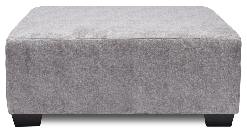 Pouf Koda de 36 po fabriqué au Canada en tissu de chenille - gris Paloma luxueux