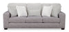 Sofa Koda de 92 po fabriqué au Canada en tissu de chenille et de fausse fourrure avec coussins amovibles - gris Paloma luxueux