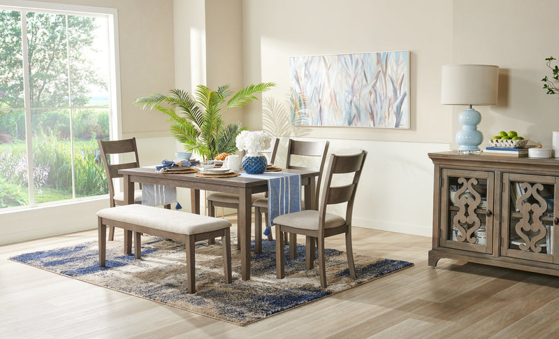 Banc de salle à manger Krew de 48 po (L) en tissu de polyester - gris