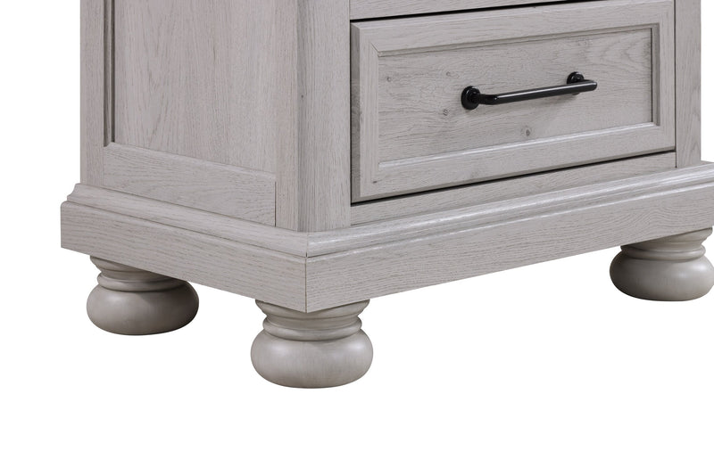 Table de nuit Kylie de 26 po (l) x 25 po (H) à 2 tiroirs avec port USB - sable