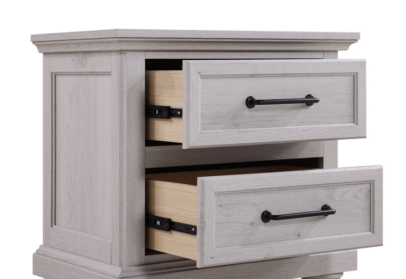 Table de nuit Kylie de 26 po (l) x 25 po (H) à 2 tiroirs avec port USB - sable