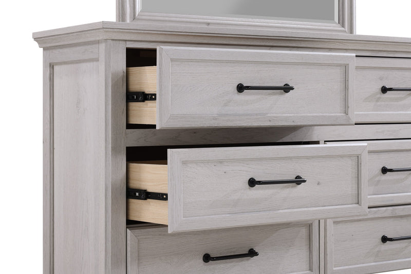 Commode de chambre à coucher Kylie de 60 po (l) x 36 po (H) à 6 tiroirs - sable