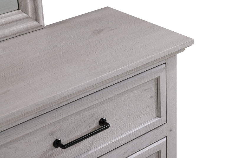 Commode de chambre à coucher Kylie de 60 po (l) x 36 po (H) à 6 tiroirs - sable