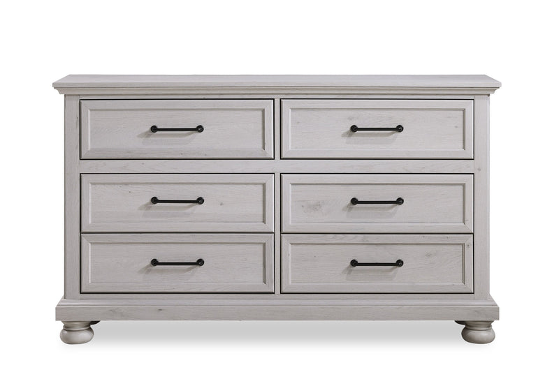 Commode de chambre à coucher Kylie de 60 po (l) x 36 po (H) à 6 tiroirs - sable