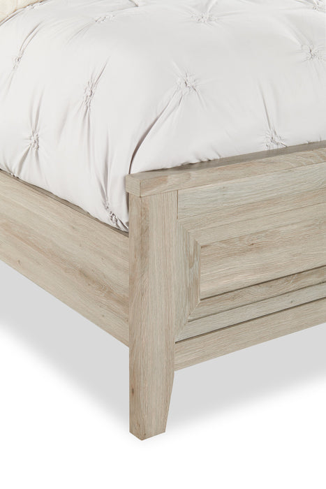 Lit à panneau Lara avec tête de lit et cadre de lit, gris antique - format grand lit