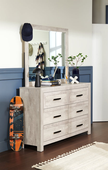 Miroir de commode de chambre à coucher Lark - blanc rustique