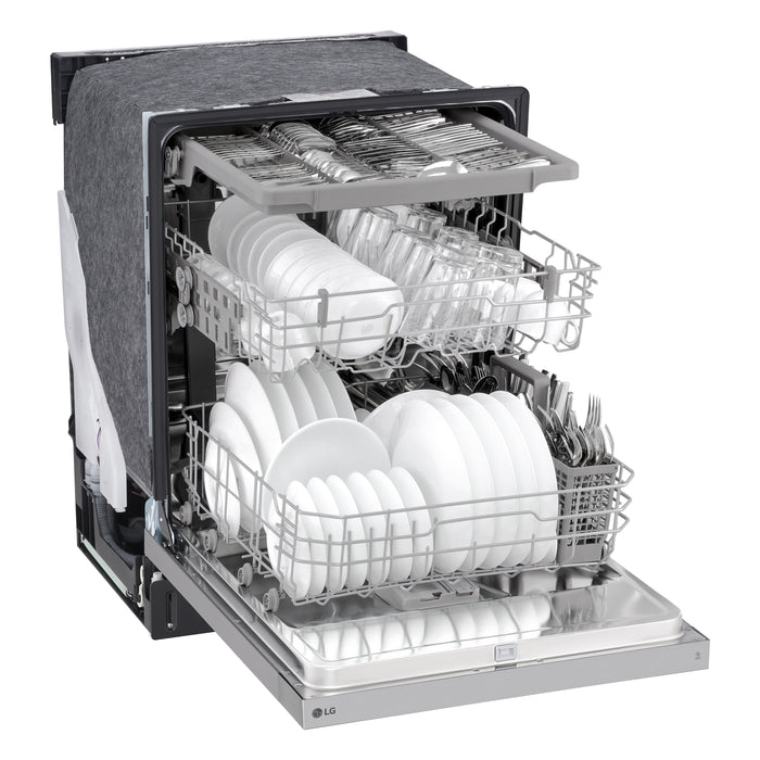 Lave-vaisselle encastré LG à 50 dBA de 24 po avec commandes à l’avant et système Dynamic DryMC - acier inoxydable Smudge-ProofMD - LDFC3532S