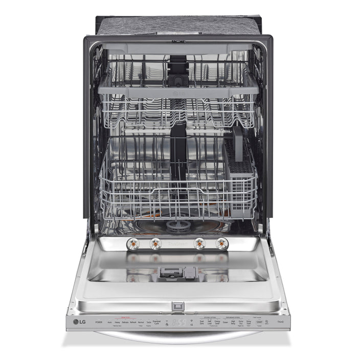 Lave-vaisselle intelligent encastré LG à 46 dBA de 24 po avec commandes sur le dessus et QuadWashMC - acier inoxydable Smudge-ProofMD - LDTS5552S