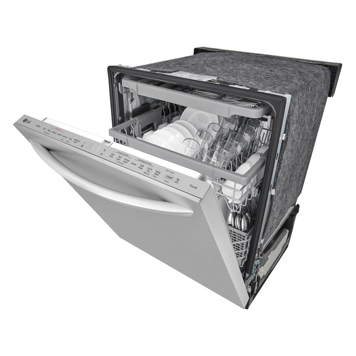 Lave-vaisselle intelligent encastré LG à 46 dBA de 24 po avec commandes sur le dessus et QuadWashMC - acier inoxydable Smudge-ProofMD - LDTS5552S